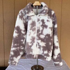 Betsey Johnson Tie-Dyed Fleece Jacket, XL